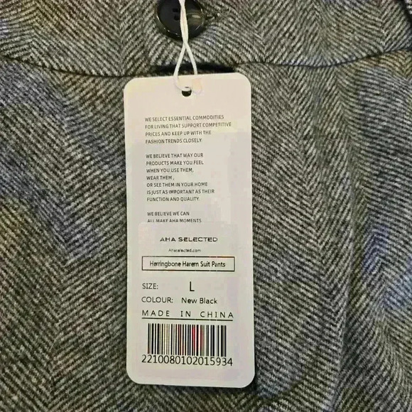 AHA Women's Herringbone Harem Suit Pants ,Size L - Picture 2 of 3